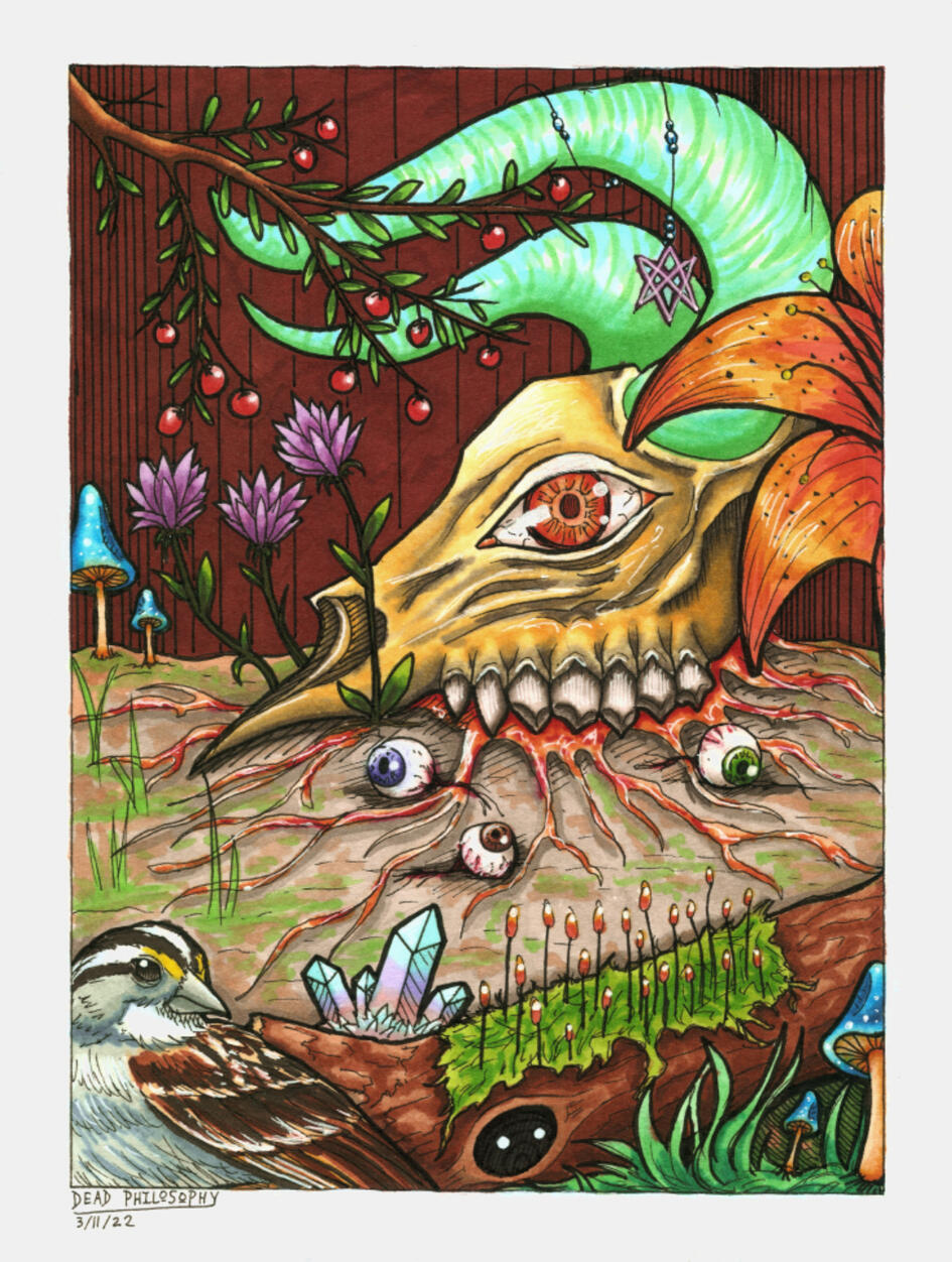 "Orphic Gift" - alcohol marker on paper