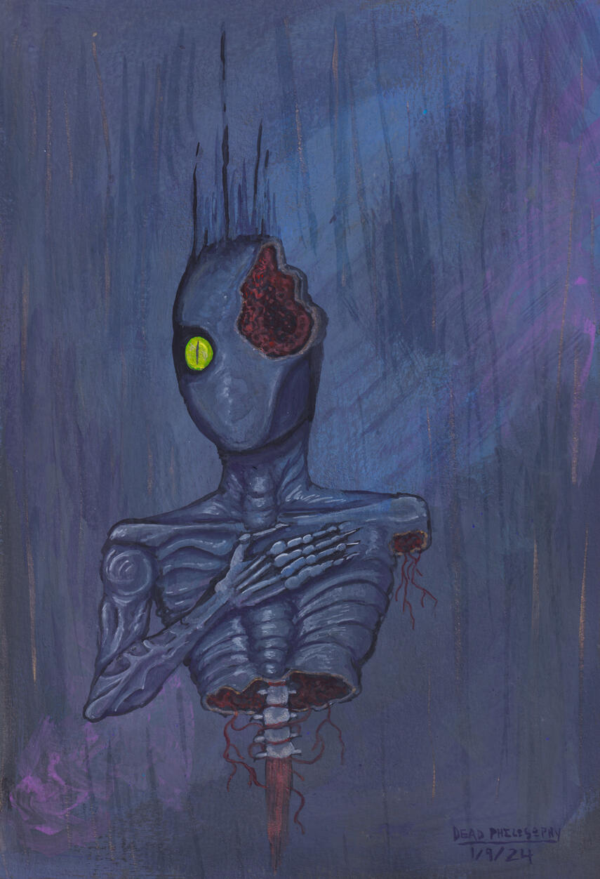 "Burden" - gouache and watercolor on paper