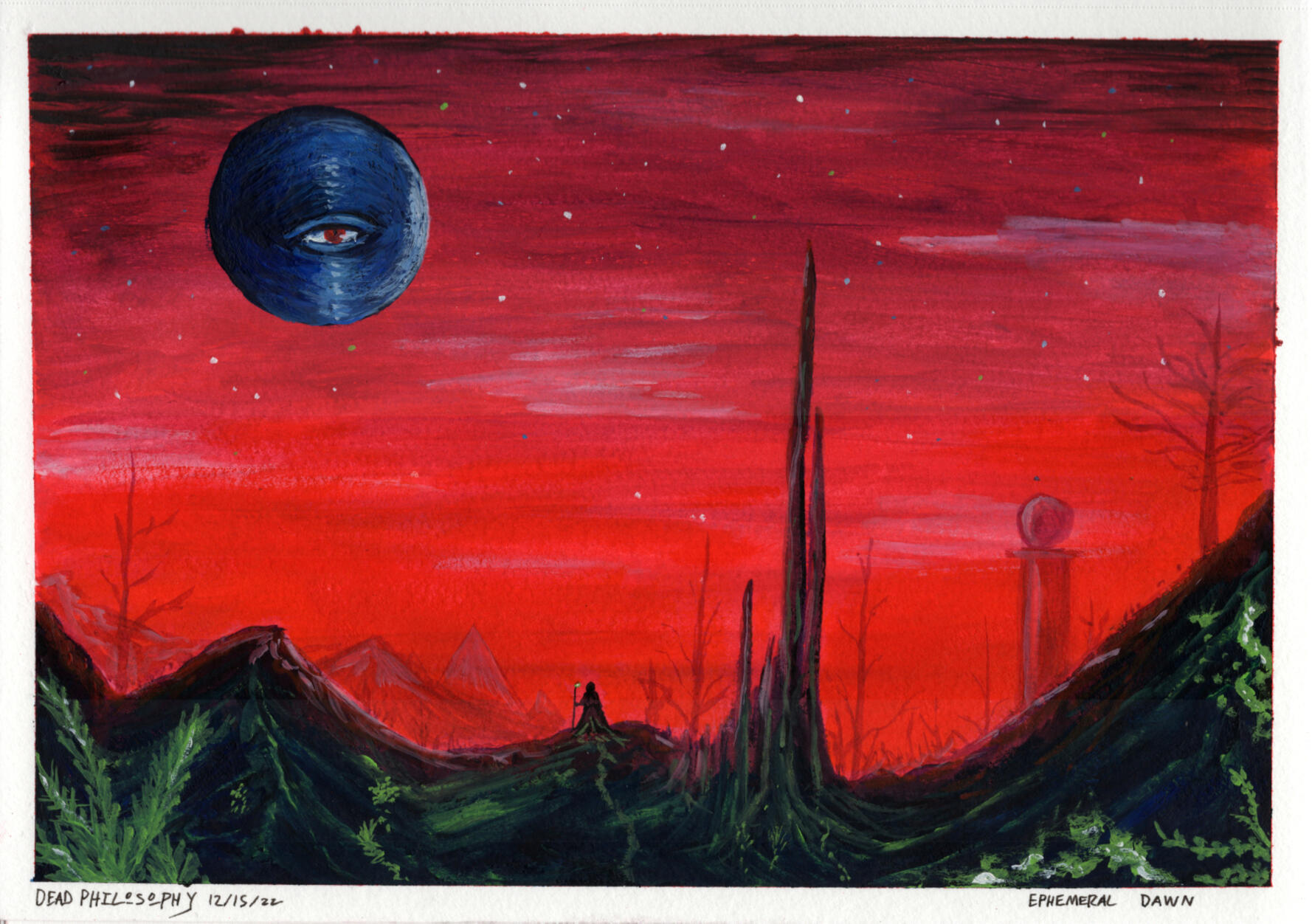 "Ephemeral Dawn" - gouache on paper