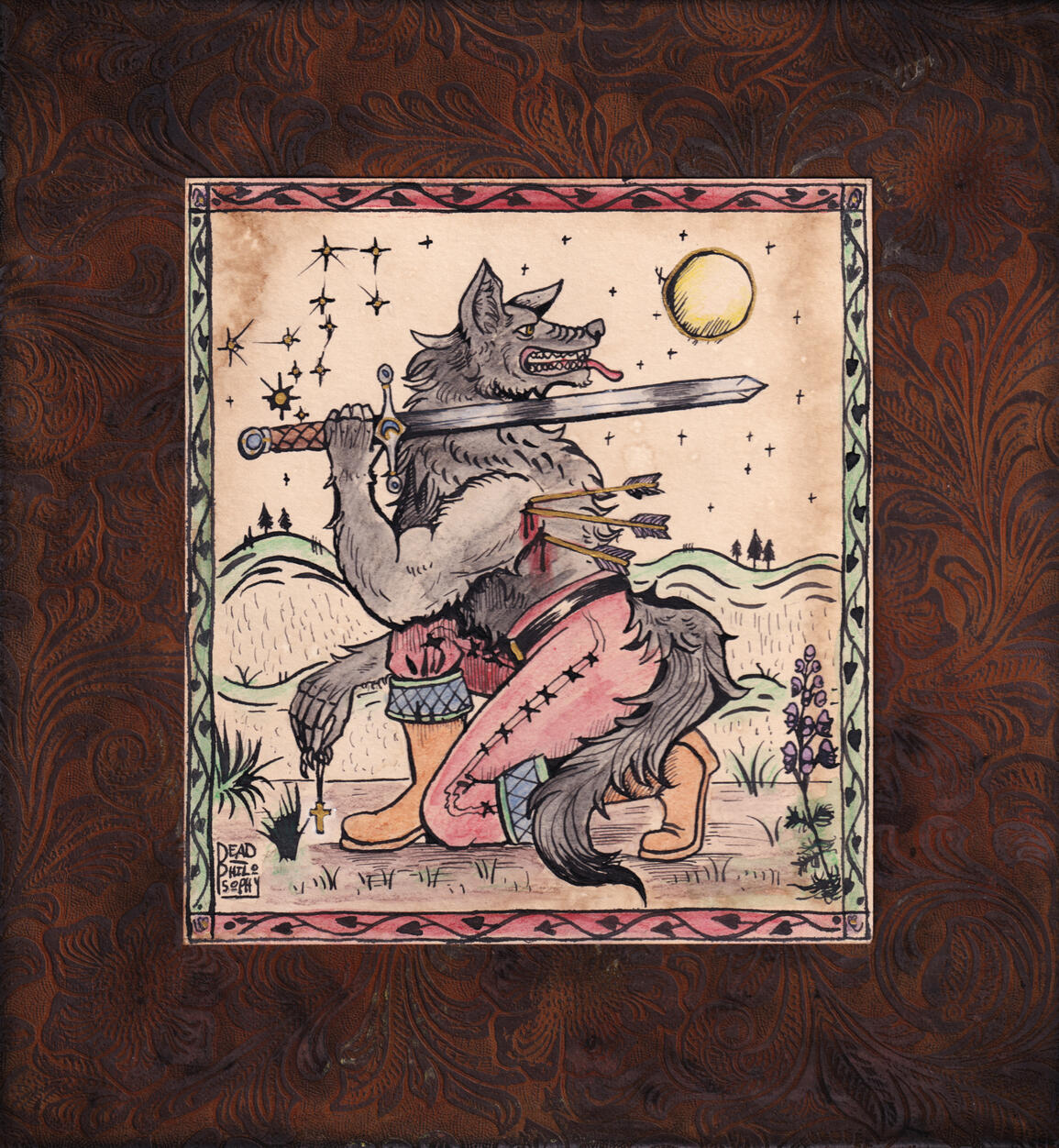 "Wehrwulf" - mixed media on mixed textiles