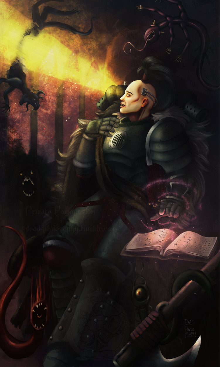 "Abaddon Beholds the Astronomican" - digital, commission