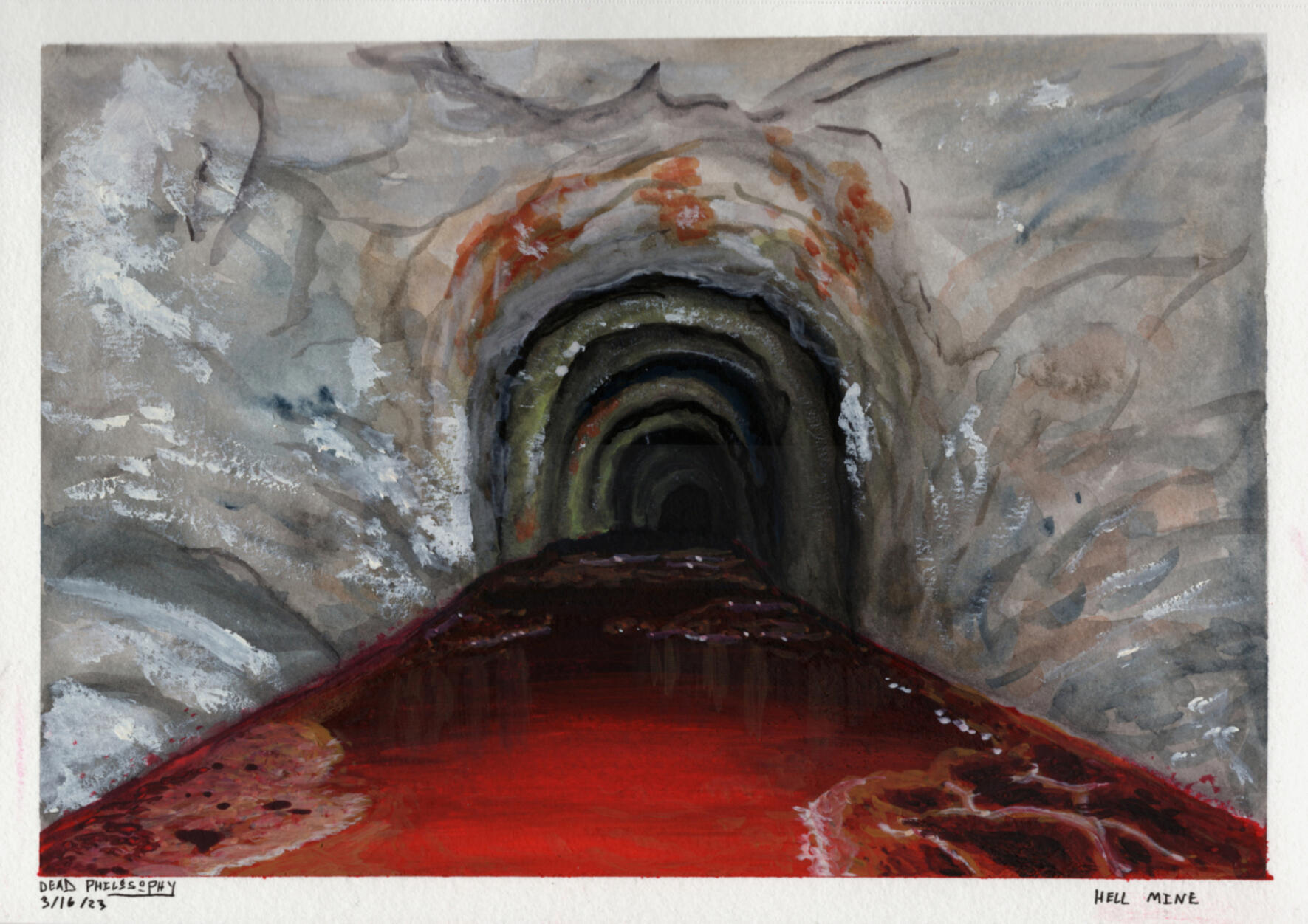 &quot;Hell Mine&quot; - gouache on paper